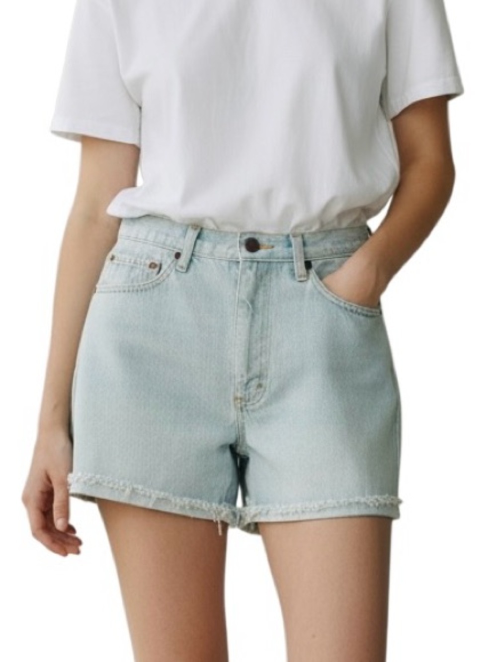 Urban Renewal X Wrangler Jean short Light wash Raw hem Cuffed Women XS NWT